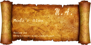 Moór Alex névjegykártya
